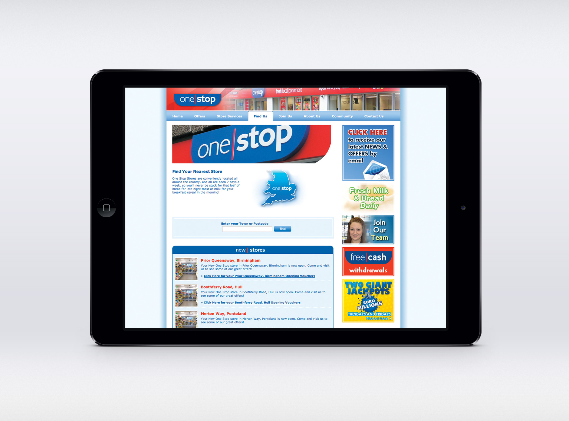 One Stop website